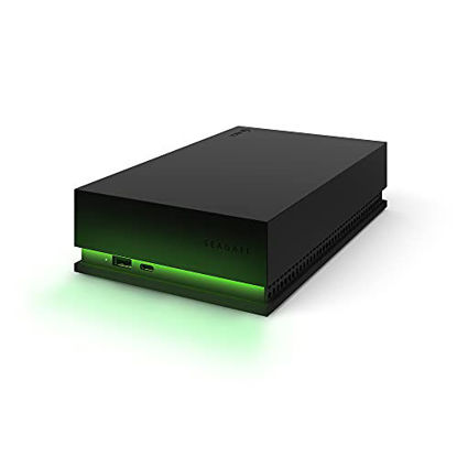 Picture of Seagate Game Drive Hub 8TB External Hard Drive Desktop HDD - USB 3.2 Gen 1, Dual USB-C and USB-A Ports, Xbox Certified, with Xbox Green LED Lighting and 3 Year Rescue Services (STKW8000400)