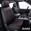 Picture of Aierxuan Dodge Ram Car Seat Covers Full Set Waterproof Leather Custom Fit 2009-2022 1500, 2010-2022 2500/3500 Crew Quad Regular Cab Truck Pickup Compatible with Split Bench 60/40(Full Set/Black-Red)