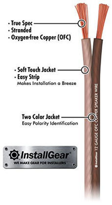 Picture of InstallGear 12 Gauge Speaker Wire - 99.9% Oxygen-Free Copper - True Spec and Soft Touch Cable (500-feet)