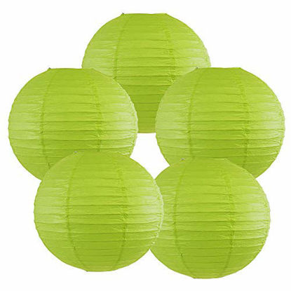 Picture of Just Artifacts 10-Inch Light Green Chinese Japanese Paper Lanterns (Set of 5, Light Green)