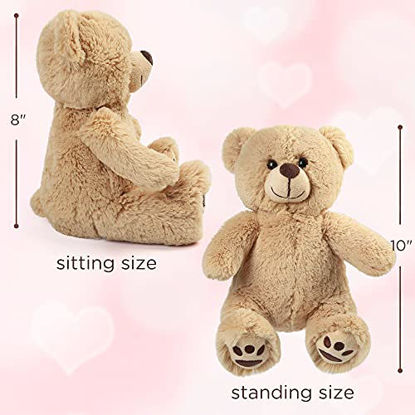 Picture of 10'' Teddy Bear Stuffed Animal, Brown Baby Bear Plush Toy, Gift for Kids Boys Girls
