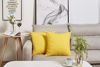 Picture of TangDepot Cotton Solid Throw Pillow Covers, 18" x 18" , Yellow
