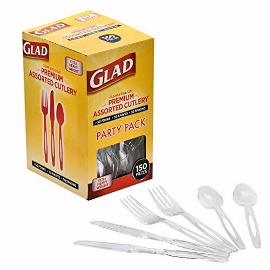 GetUSCart Glad Premium Assorted Plastic Cutlery Clear Extra Heavy