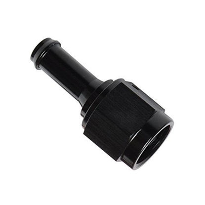 Picture of Female 8AN AN8 To 1/2" 1/2 inch 12.7mm Barb Straight Swivel Hose Fitting Aluminum Hose Barb Fuel Line Adapter Black Anodized