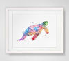 Picture of Sea Turtle Watercolor Art Print Wall Art Poster Inspiration Watercolor Painting Colorful Sea Turtle Art Paper Home Decor Marine Life 8x10 inch No Frame