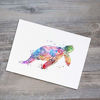 Picture of Sea Turtle Watercolor Art Print Wall Art Poster Inspiration Watercolor Painting Colorful Sea Turtle Art Paper Home Decor Marine Life 8x10 inch No Frame