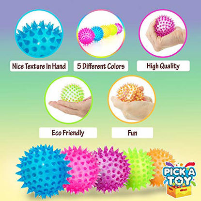 Picture of Squishy Stress Relief Sensory Toys Fidget Spiky Ball 5 - Pcs Set - Eco-Friendly Squeezy Antistress Toy Balls for Men, Women, Adults, Teens & Children -Ideal for People with OCD, ADHD, ADD & Autism