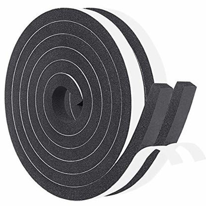 Picture of Yotache Window Insulation Weather Stripping 2 Rolls 1/2 Inch Wide X 1/2 Inch Thick, Closed Cell Foam Tape Adhesive Rubber Seal Strip, Total 13 Feet Long (2 X 6.5 Ft Each)