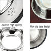 Picture of 2 Stainless Steel Dog Bowls, Dog Feeding Bowls, Dog Plate Bowls with Non-Slip Rubber Bases, Medium and Large Pet Feeder Bowls and Water Bowls (M-19.6oz)