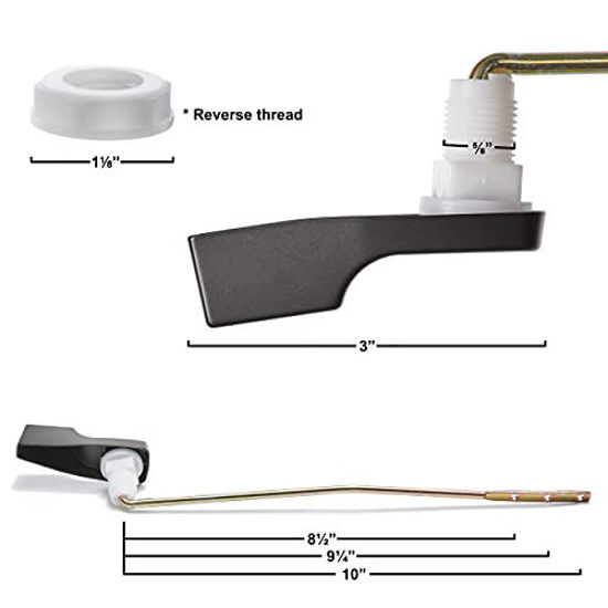 GetUSCart Mansfield Toilet Handle Replacement Black, Front Mount