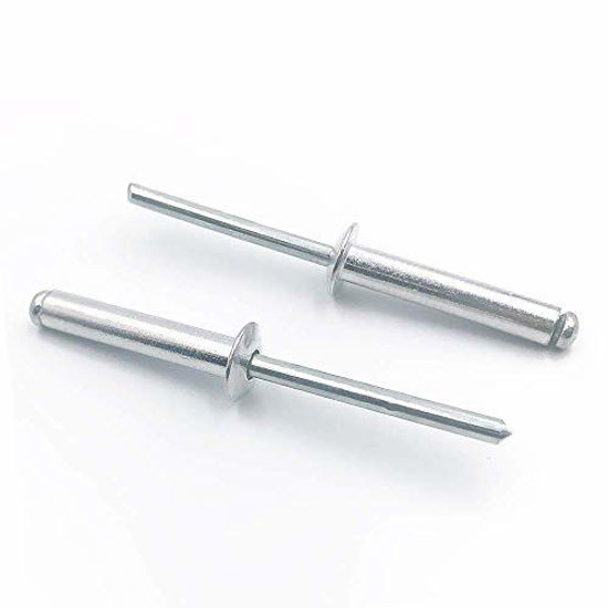 Picture of ISPINNER 100pcs 3/16" x 1" Aluminum Blind Rivets, 4.8 x 25.4mm Pop Rivets, Pack of 100 (Silver)