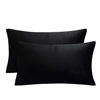 Picture of JUSPURBET Black Decorative Lumbar Velvet Throw Pillow Covers 12x20,Pack of 2 Luxury Soft Solid Cushion Cases for Sofa Couch Bed
