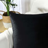 Picture of JUSPURBET Black Decorative Lumbar Velvet Throw Pillow Covers 12x20,Pack of 2 Luxury Soft Solid Cushion Cases for Sofa Couch Bed