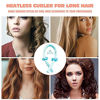 Picture of Heatless Curling Rod Headband No Heat Silk Ribbon Curling Rod Hair Roller Curls with Hair Claw Clip Lazy Natural Soft Wave DIY Hair Rollers Styling Tool for Sleep in Overnight (Blue)