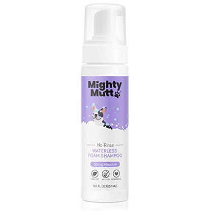 Picture of Mighty Mutt Waterless No-Rinse Dry Shampoo Foam for Dogs | Natural & Hypoallergenic Foam Dog Shampoo | Anti-Itch, Soothing and Deodorizing | Spring Meadow | 8oz