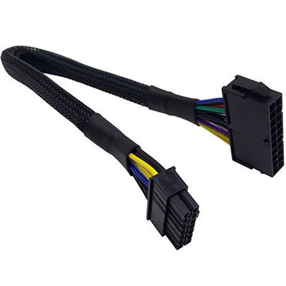 Picture of COMeap 20 Pin to 14 Pin ATX PSU Main Power Adapter Braided Sleeved Cable for IBM Lenovo PCs and Servers 12-inch(30cm)