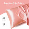Picture of MR&HM Satin Pillowcase for Hair and Skin, Silk Satin Pillowcase 2 Pack, King Size Pillow Cases Set of 2, Silky Pillow Cover with Envelope Closure (20x36, Blush)