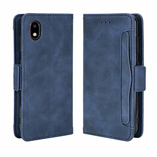Picture of Ranyi ZTE Avid 579 Case, ZTE Blade A3 2020 Case, Premium Leather Wallet Case with 5 Credit Card Holder Slots Kickstand Feature Flip Folio Magnetic Wallet Protecive Case for ZTE Avid 579 -Blue