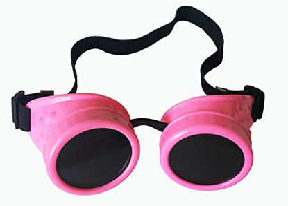 Picture of Wocst Cyber Goggles Vintage Steampunk Goggles Glasses Welding Goth Cosplay(Pink)