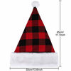 Picture of Ruisita 2 Pack Adult Santa Hat Velvet Red Black Plaid Christmas Party Supplies