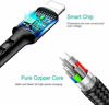 Picture of 2Pack Multi Charging Cable USAMS Multiple Charger Cord Nylon Braided Short 1ft 4 in 1 USB Charge Cord with Phone/Type C/Micro USB Connector for Phone/Galaxy S9/S8/S7 and More (0.35M/1FT)
