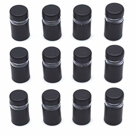 Picture of Antrader 12 Pack Stainless Steel Glass Standoff 1/2" x 3/4", Wall Mount Standoff Holder Screw Advertise Fixing Nail Sign Mounting Hardware, Matte Black