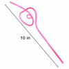 Picture of Valentines Day Party Supplies Straws - V-DAY Drinking Plastic Crazy Loop Straw School Favors 36Ct