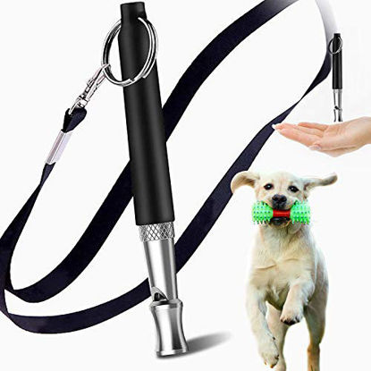Picture of LFEEY Dog Whistles, 2021 New 2PCS Ultrasonic Dog Whistles to Stop Barking with Adjustable Pitch Silent Ultrasound Dog Training Whistles with Lanyard for Pet Dog Training