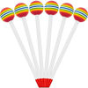 Picture of 6 Pieces Lollipop Felt Drum Stick Soft Lollipop Drum Timpani Mallets Foam Head Percussion Sticks Rainbow Plastic Drumsticks for Kids Hand Percussion Beat Toy for Adults Musical Instrument Accessories