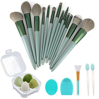 Picture of Makeup Brushes 22 Pcs Makeup Kit,Foundation Brush Eyeshadow Brush Make up Brushes Set (Green, 22 Piece Set)