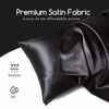 Picture of MR&HM Satin Pillowcase for Hair and Skin, Silk Satin Pillowcase 2 Pack, King Size Pillow Cases Set of 2, Silky Pillow Cover with Envelope Closure (20x36, Black)