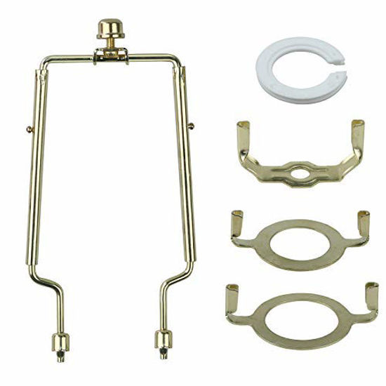 Getuscart Lamp Harp Holder Shade Parts 8 9 10 Inch Lampshade Adapter 3 Ip Standard E14 E26 E27 Light Base Uno Fitter Converter Finial Set Adjustable Works With Most Of Style Gold Getuscart Lamp Harp Holder Shade, How To Use An Uno Shade With A Harp Finial Lamp