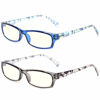 Picture of 2 Pair Computer Glasses - Anti-blue glasses - Blue Light Blocking Reading Glasses for Women (1 Blue 1 Gray, 0.50)