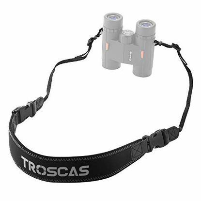 Picture of TROSCAS Super Comfort Neoprene Optic Straps | Loop Connectors | Field Repair Buckle | Lightweight | Adjustable Length Neck Straps for Binoculars Cameras (Type 2)
