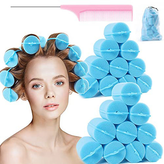 GetUSCart- Jumbo Foam Sponge Hair Roller Soft Sleeping rollers Curvy Wavy  Hairstyle Curling Hair Styling Tools 24 Pieces Use For Long Hair Short Hair  Ladies And Children 2