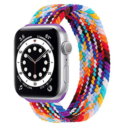 Picture of Stretchy Solo Loop Strap Compatible with Apple Watch Bands 38mm 40mm 42mm 44mm, Nylon Stretch Braided Sport Elastics Weave Women Men Wristband Compatible for iWatch SE Series 6 5 4 3 2 1