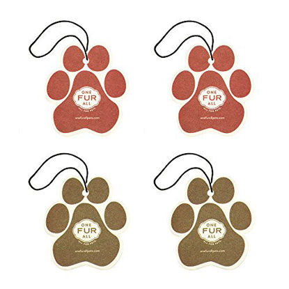 Picture of One Fur All Pet House Car Air Freshener, Pack of 4 - Fall Mix - Non-Toxic Auto Air Freshener, Pet Odor Eliminating Air Freshener for Car, Ideal for Small Spaces, Dye Free Dog Car Air Freshener