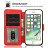 Picture of QLTYPRI iPhone 7 Plus iPhone 8 Plus Case Premium PU Leather Simple Wallet Case TPU Bumper [Card Slots] [Kickstand] [Magnetic Closure] Shockproof Flip Cover for Apple iPhone 7P iPhone 8P - Red