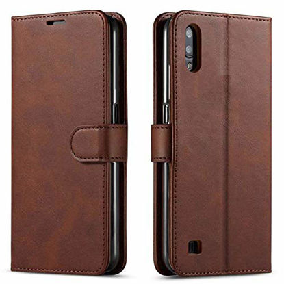 Picture of Moto E Phone Case, Motorola Moto E Phone Case, Included [Tempered Glass Screen Protector], STARSHOP Premium Leather Wallet Pocket Cover With Kickstand Feature And Credit Card Slots - Brown
