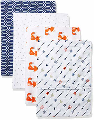 Picture of Hudson Baby Unisex Baby Cotton Flannel Burp Cloths, Foxes, One Size