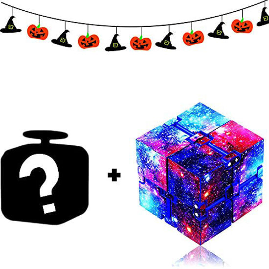 Picture of 2 Pieces Infinity Cubes Fidget Cubes, Fidget Blocks for Stress and Anxiety Relief Mini Preschool Toys, Magic Puzzle Flip Cube Fidget Finger Toys Cube for ADD ADHD Killing Time (Color Starry) Eoqiza