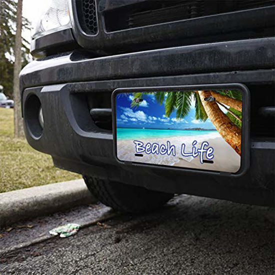 GetUSCart Amcove Beach Life Vehicle License Plate Front Auto Tag