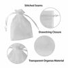 Picture of 100 Pack 4x6 Inch Mini Sheer Drawstring Organza Transparent Bags Jewelry Sack Pouches for Wedding, Party Decorations, Arts & Crafts Gifts (White)