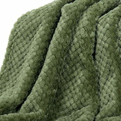 Picture of Fuzzy Blanket or Fluffy Blanket for Baby Girl or boy, Soft Warm Cozy Coral Fleece Toddler, Infant or Newborn Receiving Blanket for Crib, Stroller, Travel, Decorative (28Wx40L, XS-Olive Green)