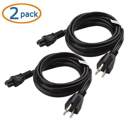 Picture of Cable Matters 2-Pack 3 Prong Power Cord 6 ft, UL Listed 16 AWG Laptop Power Cord, 3 Prong Replacement Cord Compatible with Dell HP ASUS Computers/Power Cord 3 Prong (NEMA 5-15P to IEC C5) - 6 Feet