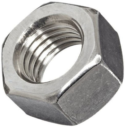 Picture of 316 Stainless Steel Heavy Hex Nut, Plain Finish, ASME B18.2.2, 1"-8 Thread Size, 1-5/8" Width Across Flats, 63/64" Thick