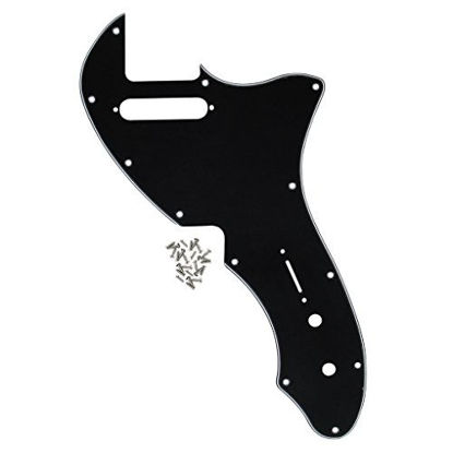 Picture of IKN 3ply Black Tele Thinline Pickguard Guitar Pick Guard Plate with Screws Fit 69 Telecaster Thinline Re-issue Guitar Part