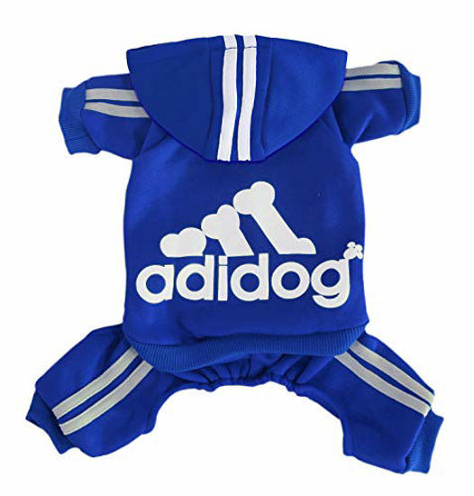 Rdc Pet Adidog Dog Hoodies Clothes,Fleece Jumpsuit Warm Sweater,4 Legs Cotton Jacket Sweat Shirt Coat for Small Dog Medium Dog Large Dog Yellow,XXL 