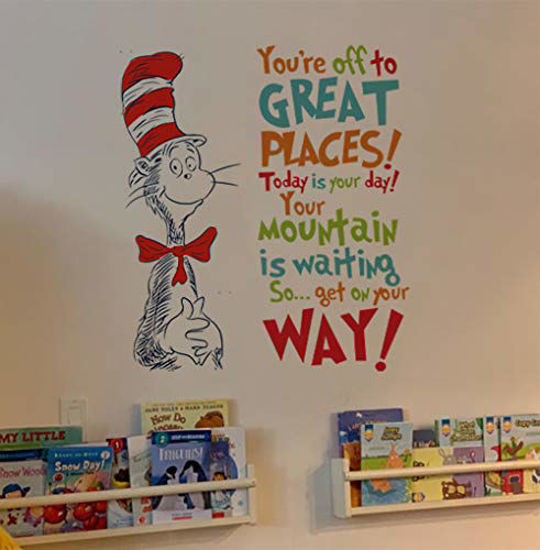 GetUSCart Dr Seuss Inspirational Wall Decal Quotes Kids