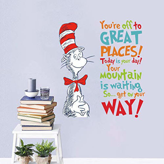 GetUSCart Dr Seuss Inspirational Wall Decal Quotes Kids
